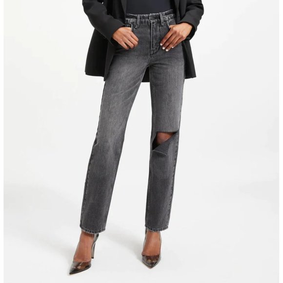 NWT Good American Good 90s Icon Jeans Black267 - Picture 1 of 10